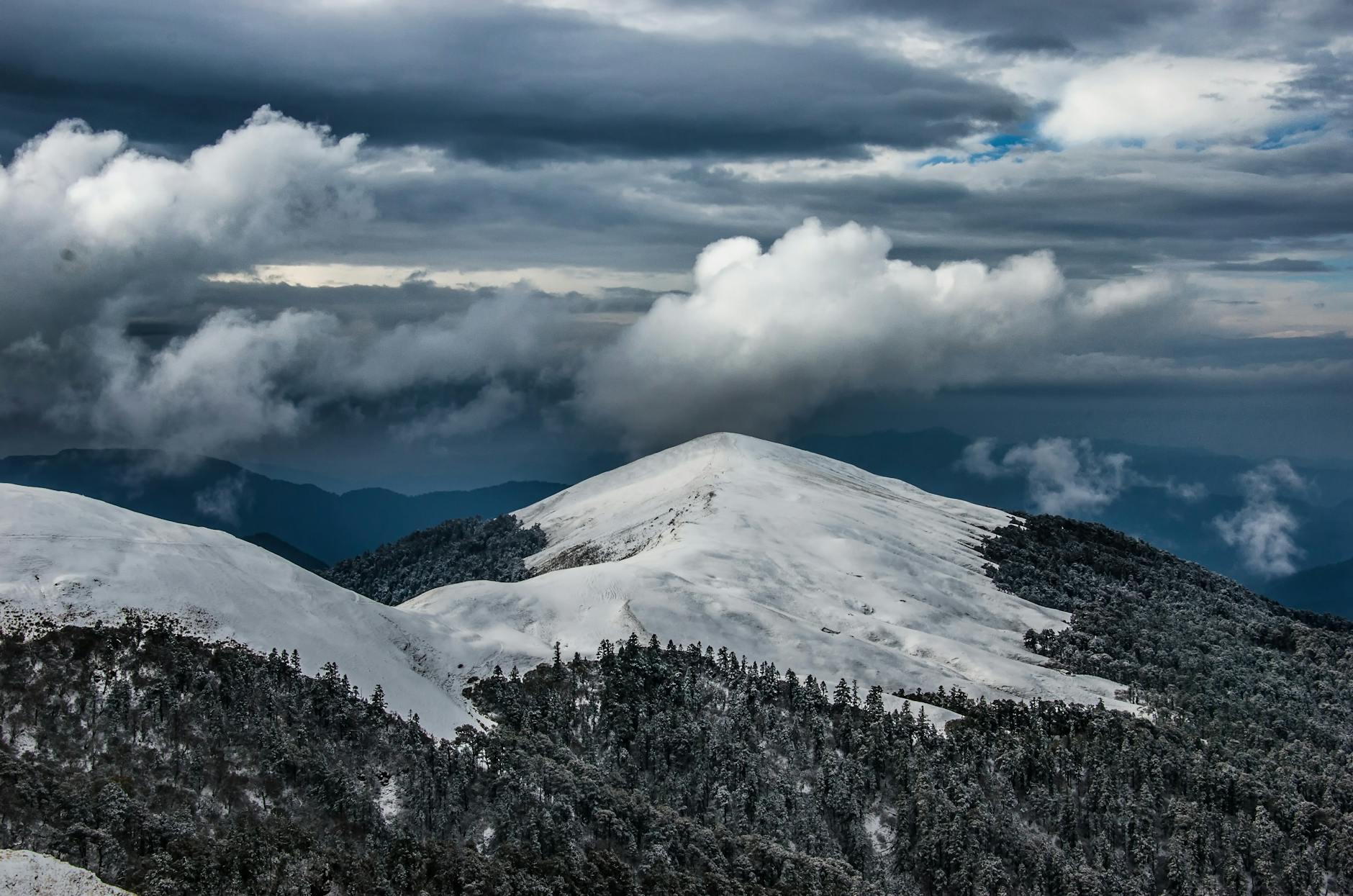Indian Himalayas — Thiksey Monastery with snow-capped peaks